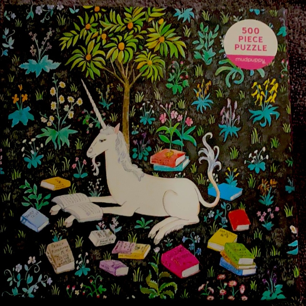 Jigsaw puzzle unicorn reading 500 pc by mudpuppy